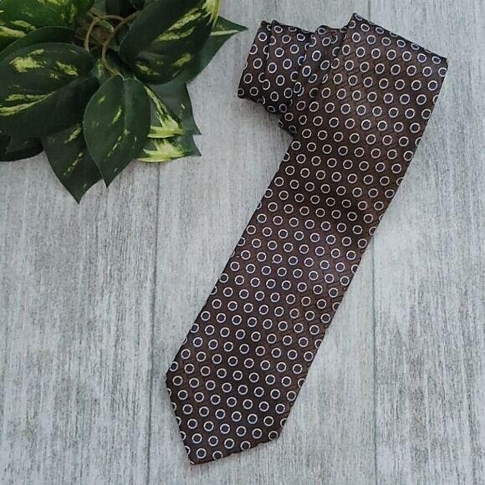 Ermenegildo Zegna multicolor geometric 100% silk men's necktie